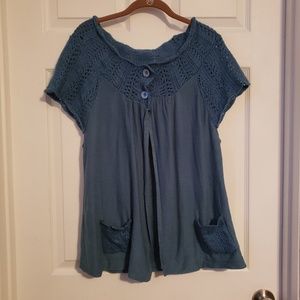 Art & Soul Teal Short sleeve Cardigan Sweater
